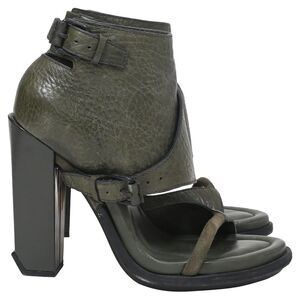 Alexander Wang Buckle Detail Sandals in Green Leather